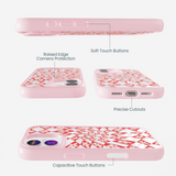 Clear Funky Fleurs iPhone 17 Case With Petal Pink Ridge (MagSafe included)