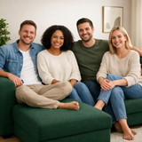Anyseat 4-Seater Sofa Cover – Plain Green Style Slipcover for Living Room Chair Protection