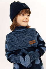 Merino wool baby mittens - Blue