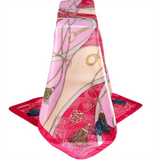 Anyyou Fashion Premium Satin Square Scarf – Pink Silk-Feel Neckwrap for Women