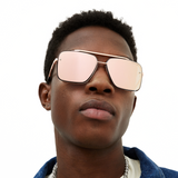 Bella -Tangle Free- Rose Gold Oversized Squared Aviators