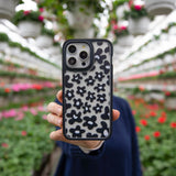 Clear Floral Wall iPhone 15 Plus Case With Black Ridge