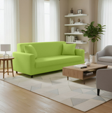 Anyhouz 3 Seater Sofa Cover Plain Apple Green Style and Protection For Living Room Sofa Chair Elastic Stretchable Slipcover