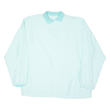 Mens Polo Shirt Green Long Sleeve 2XL