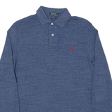 POLO RALPH LAUREN Custom Fit Mens Polo Shirt Blue Long Sleeve S
