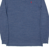 POLO RALPH LAUREN Custom Fit Mens Polo Shirt Blue Long Sleeve S