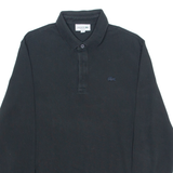 LACOSTE Mens Polo Shirt Black Long Sleeve L