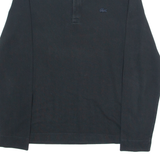 LACOSTE Mens Polo Shirt Black Long Sleeve L