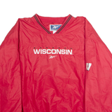 REEBOK Wisconsin Badgers Mens Pullover Jacket Red USA XL