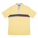 TOMMY HILFIGER Mens Polo Shirt Yellow Striped M