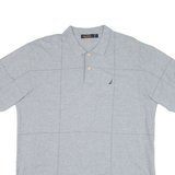 NAUTICA Mens Polo Shirt Grey Check L