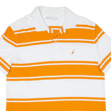 NAUTICA Mens Polo Shirt Orange Striped L
