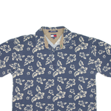 TOMMY HILFIGER Mens Polo Shirt Blue Floral 2XL