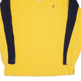 NAUTICA Mens Polo Shirt Yellow Long Sleeve L