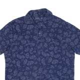 POLO RALPH LAUREN Mens Polo Shirt Blue Paisley S