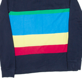 TOMMY HILFIGER Custom Fit Mens Polo Shirt Blue Striped Long Sleeve M