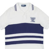 POLO RALPH LAUREN Custom Fit Mens Polo Shirt White Striped M