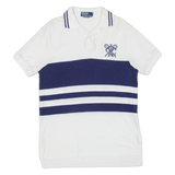 POLO RALPH LAUREN Custom Fit Mens Polo Shirt White Striped M