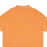 TOMMY HILFIGER Custom Fit Mens Polo Shirt Orange Striped L