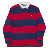 CHAPS Mens Polo Shirt Blue Striped Long Sleeve 2XL