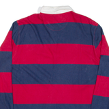 CHAPS Mens Polo Shirt Blue Striped Long Sleeve 2XL