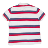 TOMMY HILFIGER Mens Polo Shirt White Striped L