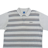 REEBOK Mens Polo Shirt Grey Striped XL