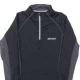 BERGHAUS Womens Jersey Black Long Sleeve 1/4 Zip S