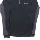 BERGHAUS Womens Jersey Black Long Sleeve 1/4 Zip S