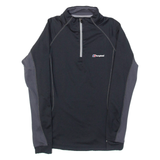 BERGHAUS Womens Jersey Black Long Sleeve 1/4 Zip S