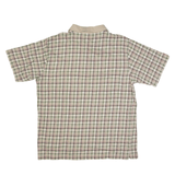 MUNSINGWEAR Golf Polo Shirt Beige Check Short Sleeve Mens L