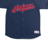 MAJESTIC Cleveland Indians #48 Hafner Mens Jersey Blue USA V-Neck S