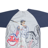 MAJESTIC Cleveland Indians #48 Hafner Mens Jersey Blue USA V-Neck S