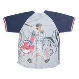 MAJESTIC Cleveland Indians #48 Hafner Mens Jersey Blue USA V-Neck S