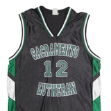CHAMPION Sacramento Lutheran Basketball #12 Mens Jersey Black Sleeveless USA L