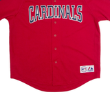 MAJESTIC St Louis Cardinals Mens Jersey Red USA V-Neck 2XL