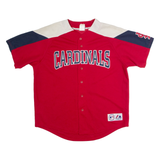 MAJESTIC St Louis Cardinals Mens Jersey Red USA V-Neck 2XL