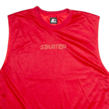 STARTER Basketball Mens Jersey Red Sleeveless Crew Neck XL