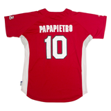 MAJESTIC Bombers #10 Papapietro Mens Jersey Red USA Button Neck XL