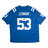 NIKE Indianapolis Colts Home #53 Leonard Mens Jersey Blue USA V-Neck 3XL