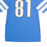 NFL Detroit Lions #81 Johnson Mens Jersey Blue USA V-Neck L