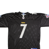 REEBOK Pittsburgh Steelers Home #7 Roethlisberger Super Bowl XIL Mens Jersey Black USA Nylon XL