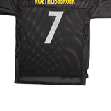 REEBOK Pittsburgh Steelers Home #7 Roethlisberger Super Bowl XIL Mens Jersey Black USA Nylon XL