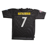 REEBOK Pittsburgh Steelers Home #7 Roethlisberger Super Bowl XIL Mens Jersey Black USA Nylon XL