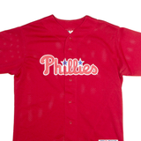 MAJE Philadelphia Phillies Alternate Mens Jersey Red 90s USA V-Neck M
