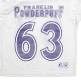 RUSSELL ATHLETIC Franklin Powderpuff Juniors #63 Cropped Mens Jersey White USA Nylon M