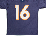 NFL Denver Broncos Alternate #16 Plummer Mens Jersey Blue USA V-Neck L
