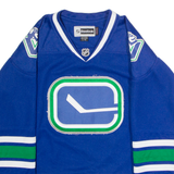 REEBOK Vancouver Canucks Home Womens Jersey Blue Long Sleeve USA V-Neck L