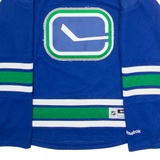 REEBOK Vancouver Canucks Home Womens Jersey Blue Long Sleeve USA V-Neck L