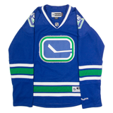 REEBOK Vancouver Canucks Home Womens Jersey Blue Long Sleeve USA V-Neck L